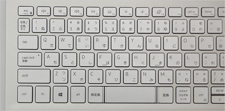 Inspiron 15（5502）のキーボード詳細
