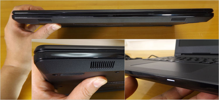 傾斜部にステレオスピーカ