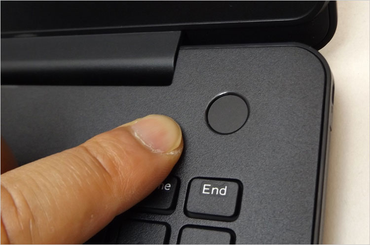 電源ボタンが指紋認識リーダ