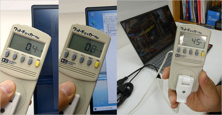 。アイドル時（待機時）の消費電力