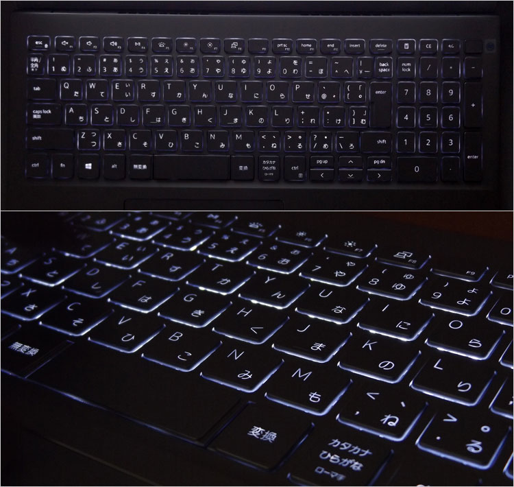 バックライト・キーボード機能を搭載しているInspiron5502