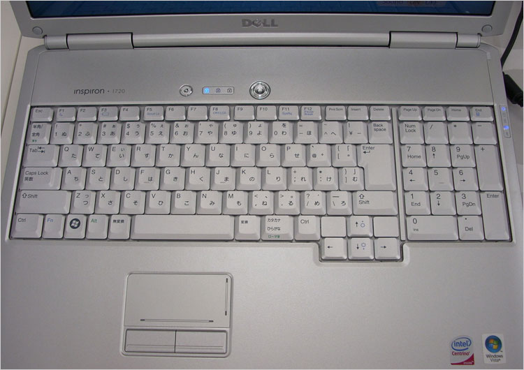 DELL Inspiron 1720 のキーボードデザイン