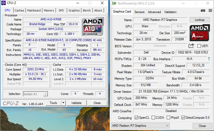 AMD A10-9700E + 内蔵GPUのRadeon R7