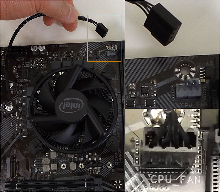 電源供給である4ピンコネクタ