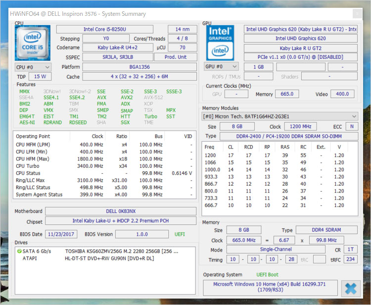 Core i5-8250Uを搭載