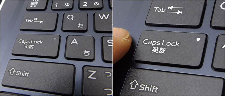 きゃぷすLEDが点灯