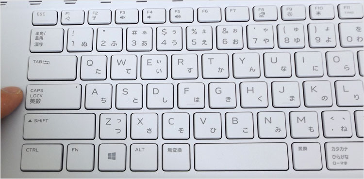 CapsLockキーにはオンオフの確認用LEDライト