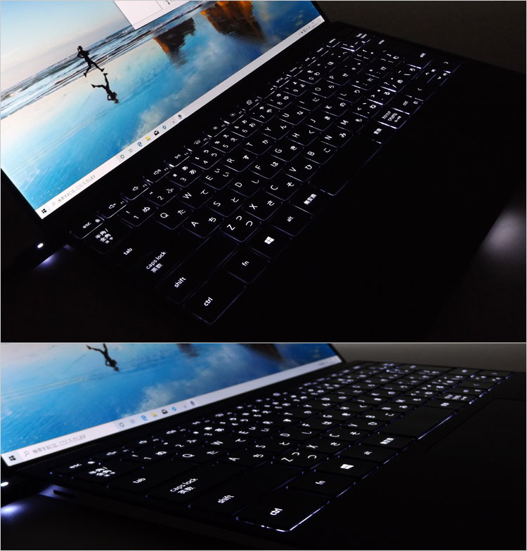 キーボードを斜めから見た様子