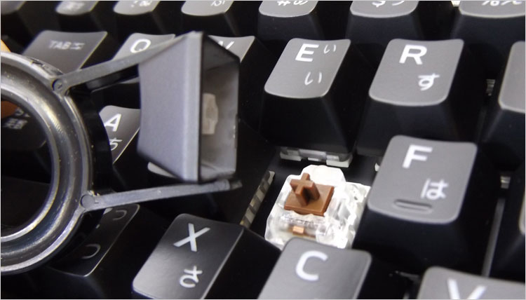 茶軸はカチッ・カチッという打鍵音