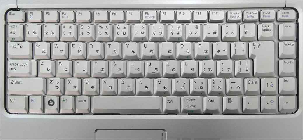 Inspiron 1520で採用されたキーボード