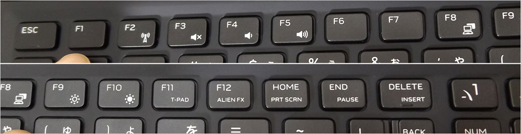 ALIENWARE特有のキーはALIEN FXのみ