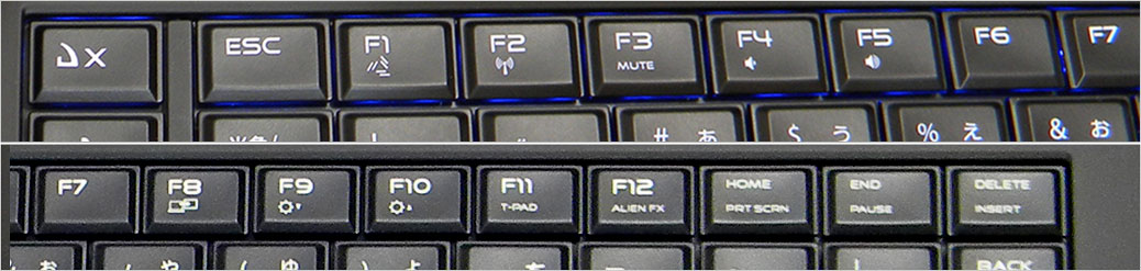 「Alienware Graphics Amplifier」の切替ボタン