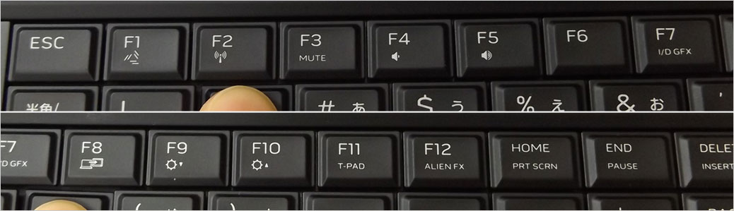 ALIENWARE独自のグラフィック切り替えボタン」が新たに追加