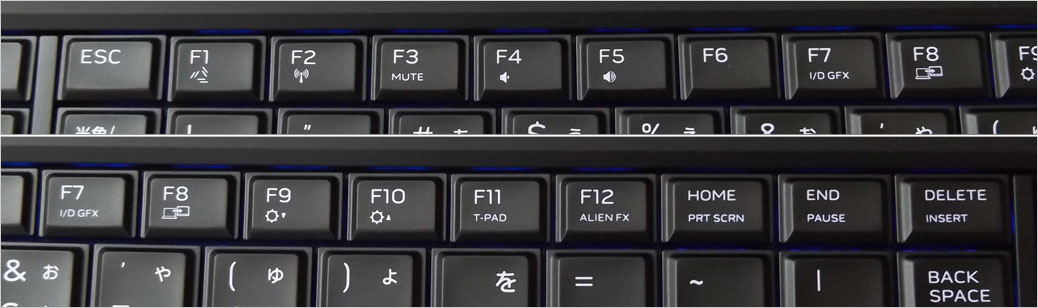 R2、R3で一旦消滅していたI/D GFXキー（F7キーと兼用）が復活