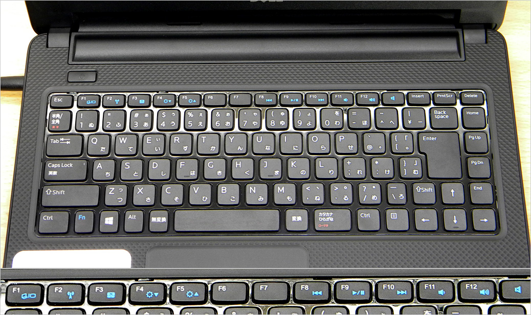 Inspiron 14（3421）では、兼用キーの印字が青い
