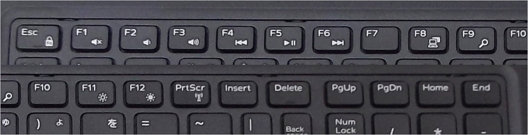 メディアコントロール・ボタン、各機能キーと兼用