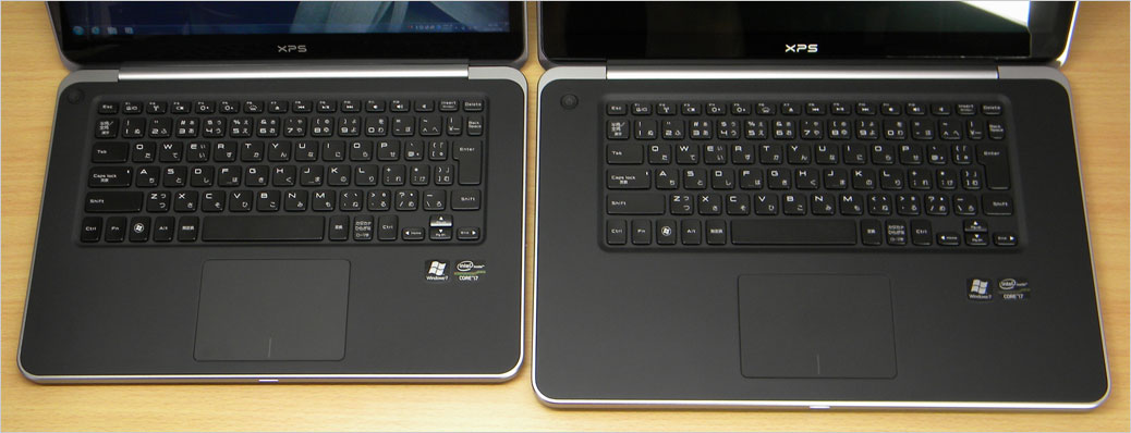 XPS 14（L421X）と、XPS 15（L521X）を並べた様子