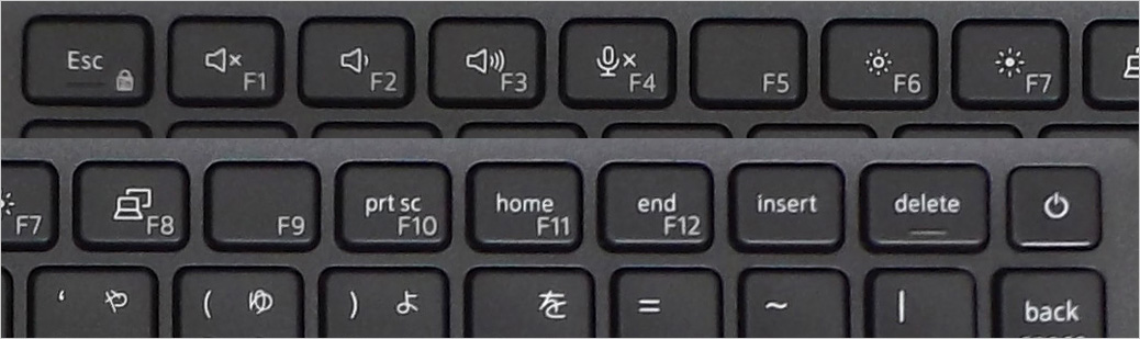 「Fn + Escキー」を押すと、その優先キーを切り替える