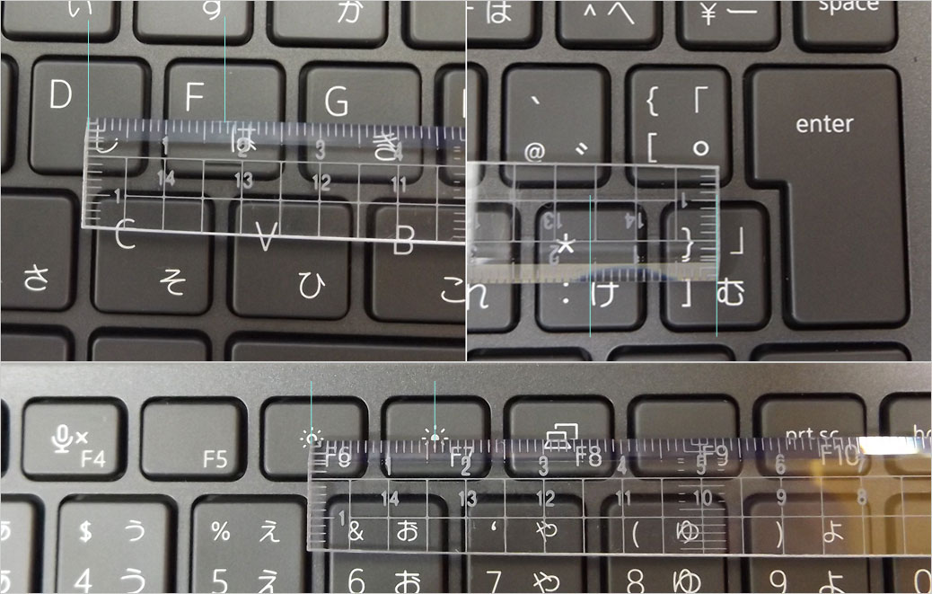 キーピッチは「X = 18.07 mm /　Y = 18.07 mm」