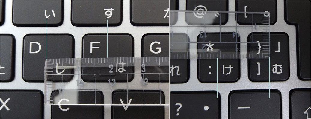 Enterキー周辺の比較的小さなキー