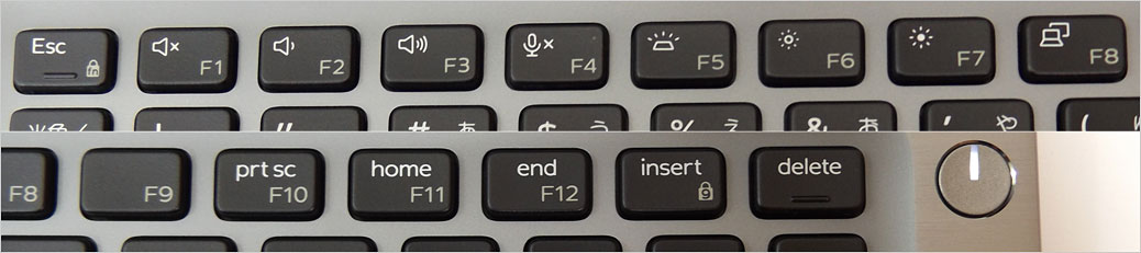 「Fn + Escキー」を押すと、その優先キーを切り替える