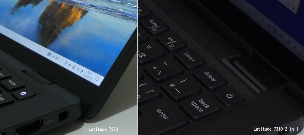 Latitude 7320では電源ボタンがLED点灯する