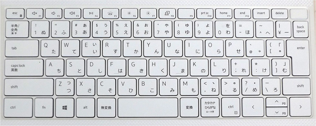 ホワイト版のキーボード・パーツ