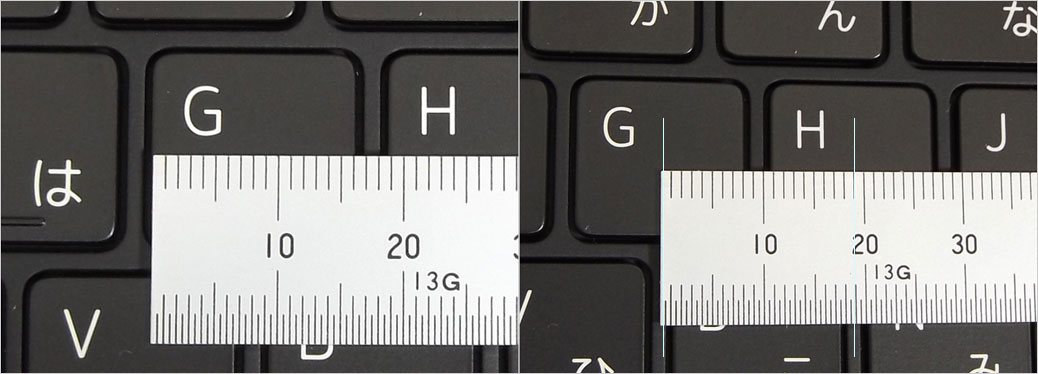 、キーピッチは標準とも言える約19mm