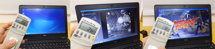 Latitude 12（E7270）の消費電力