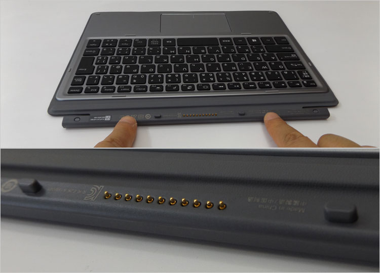 ディスプレイ（タブレット本体）とつなぐ端子面