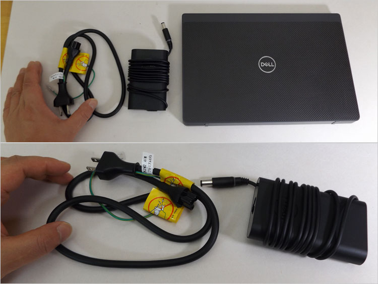 ACアダプタからPC側へのケーブルは比較的細め