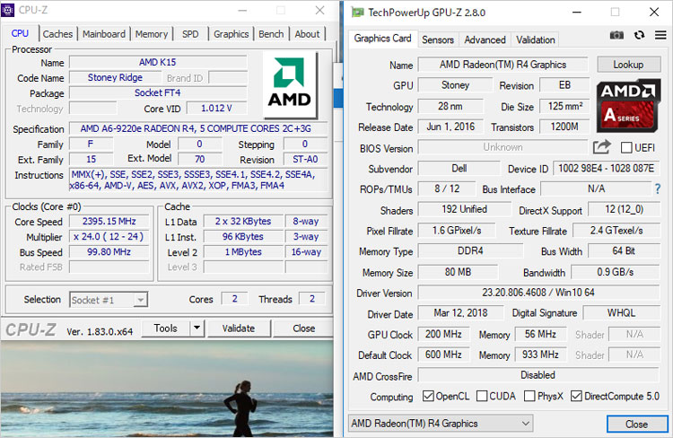 第7世代 AMD A6-9220e プロセッサー Radeon™ R4 グラフィックス付き