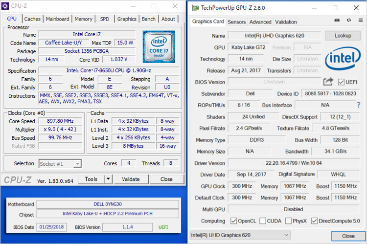 UHD グラフィックス620における、ゲーム処理パフォーマンス
