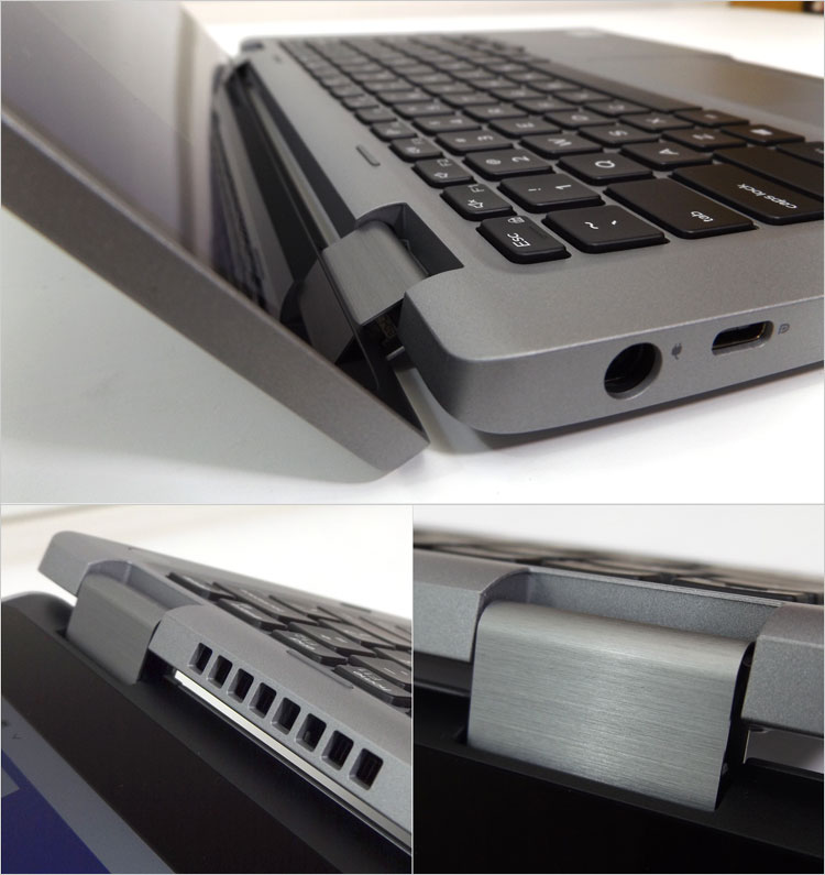 ヘアライン処理されたメタル外装