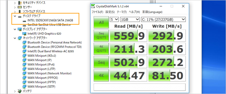 SSDSCKKF-256GBのM.2 SSD