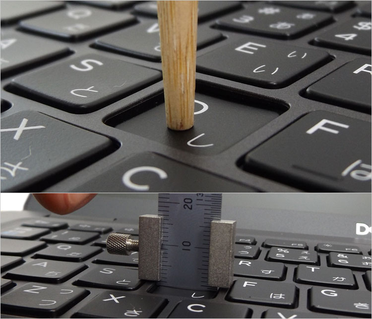 実質のキーストロークは1.4～1.5mm