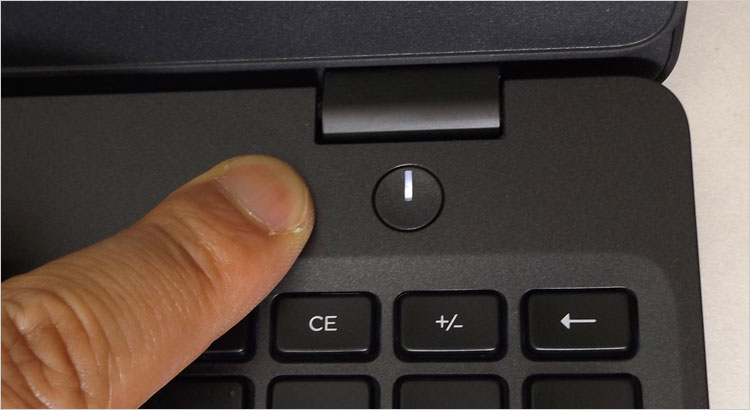 電源ボタンに指紋認識リーダーなし