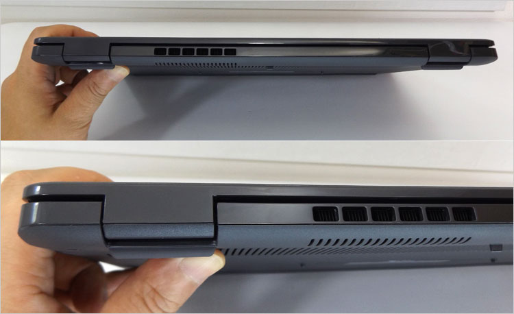 背面の左端には排気口スロット