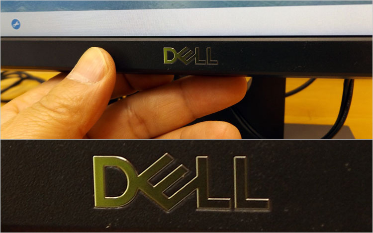 クロム調のDELLロゴを配置