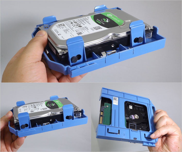 緩衝ゴムで固定されておりネジフリー