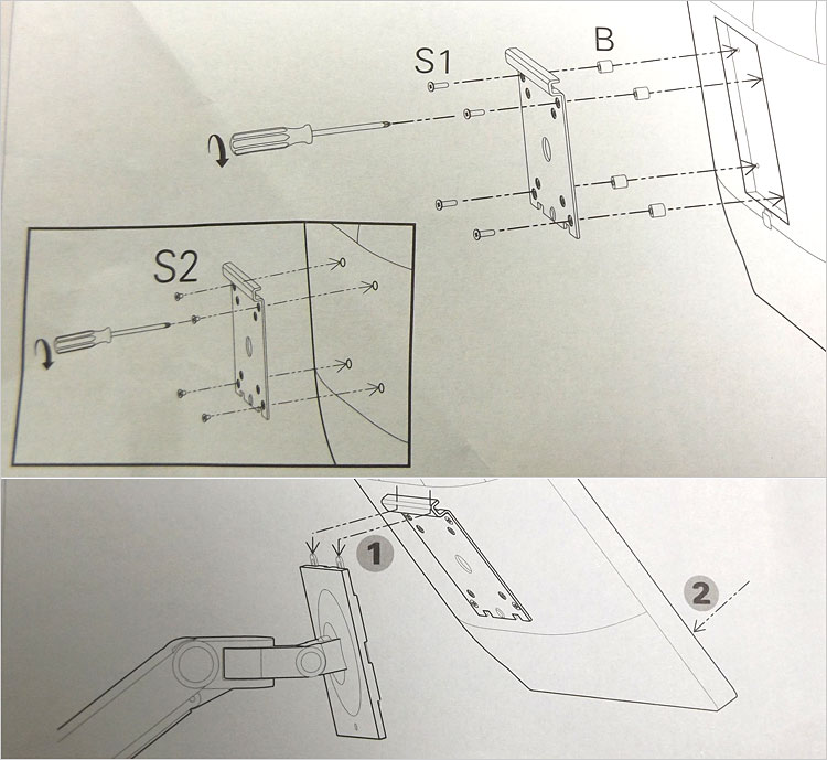 専用スタンド非対応のモニタ