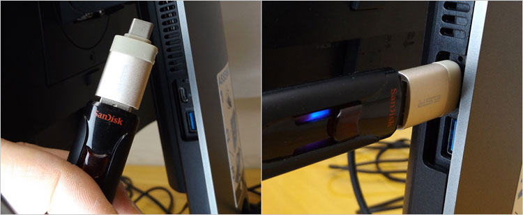 USB Type-C端子は段差からやや離れている