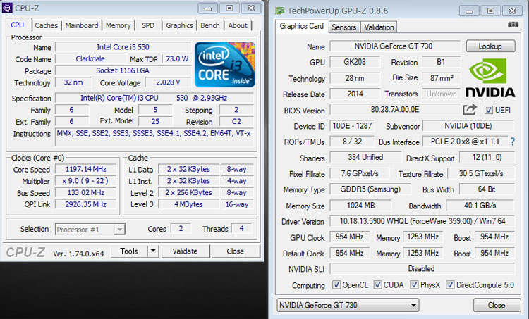 NVIDIA GeForce GT730のスペック