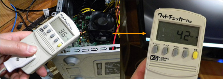 GeForce GT730のアイドル時での消費電力