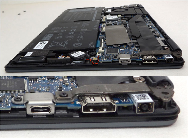 内部アクセスはひっくり返した状態