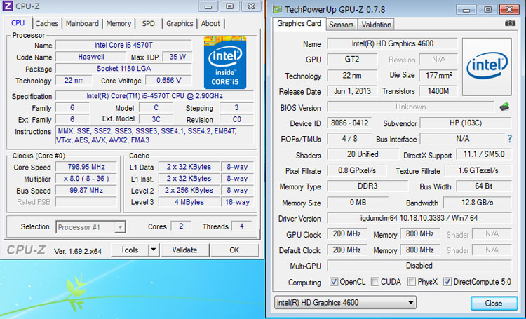 EliteDesk 800 G1 DM/CTのCore i5-4570T 