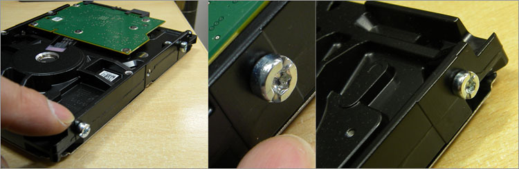 インチネジに引っ掛けるHDD