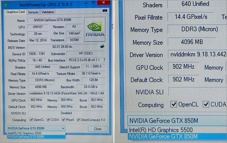 GeForce GTX 850M