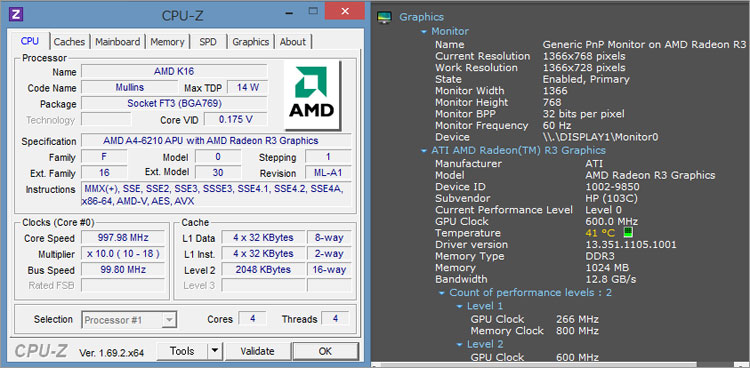 AMD A4-6210 APU搭載とGPU