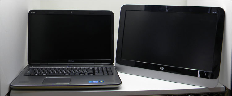 画面はHP 18-5240jpのほうが一回り大きい